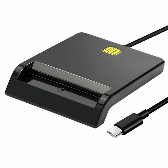 GJX USB C Smart Card Reader for Windows, Mac, Linux - Plug and Play Type C Chip Reader for Online Banking, Digital Signatures, File Transfers, Portable Storage, Driver-Free Ergonomic Design