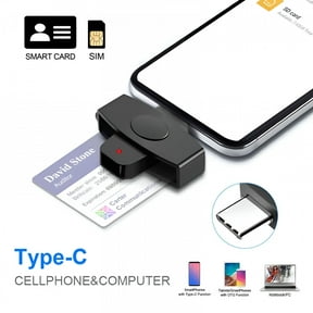 GJX USB-C Smart Card Reader for Android, MacBook Pro, Laptops, CAC Chip Card Reader for Government ID, Banking, Digital Signature