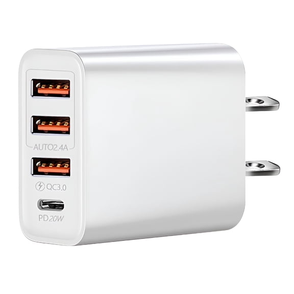 GJX USB C Wall Charger 3 Port Fast Charging Block, 5V 3.5A Compact Power Adapter for iPhone Samsung Android Phones, Tablets, Smart Devices, Black