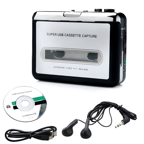 GJX USB Cassette-to-MP3 Converter Capture Audio Music Player