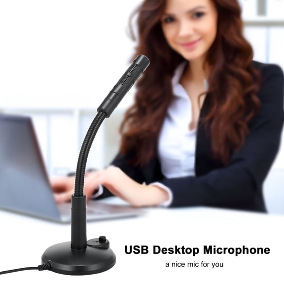 GJX USB Desktop Microphone Plug &Play Omnidirectional PC Laptop Computer Mic for Computer Gaming Recording Chatting Singing Meeting