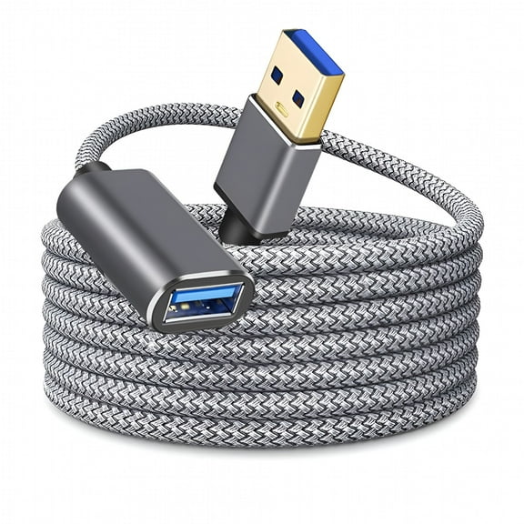 GJX USB Extension Cable 20 FT Long USB Extension Cable Nylon Braided USB Male to Female Cable Heavy Duty USB Extender