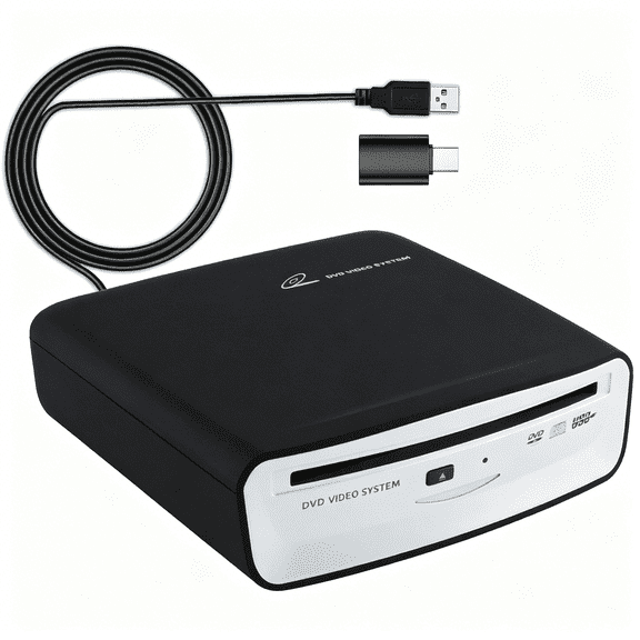 GJX USB External Car Universal CD Player USB Connection Portable CD Player for Car Android Navigation/TV/Laptops Desktops with Plug and Play
