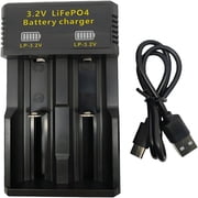 GJX USB LiFePO4 for 14500 18650 26500 Multi Size 3.2V with LED Red Green Charging Lights Charger