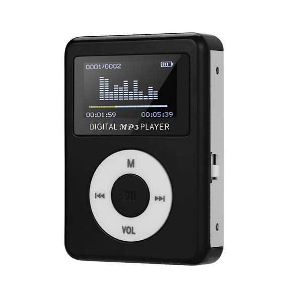 GJX USB Mini MP3 Player with LCD Screen Portable HiFi Music Player Supports 32GB SD TF Card Metal Case with FM Voice Recorder 3.5mm Jack Compact Design for Sports Travel