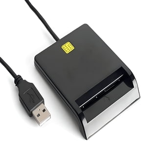 GJX USB Smart Card Reader for Bank ID IC Cards, Plug and Play CAC Reader Compatible with Windows OSX Linux, 480Mbps High Speed SIM Card Reader for Online Banking, Tax Filing, and Secure Payments