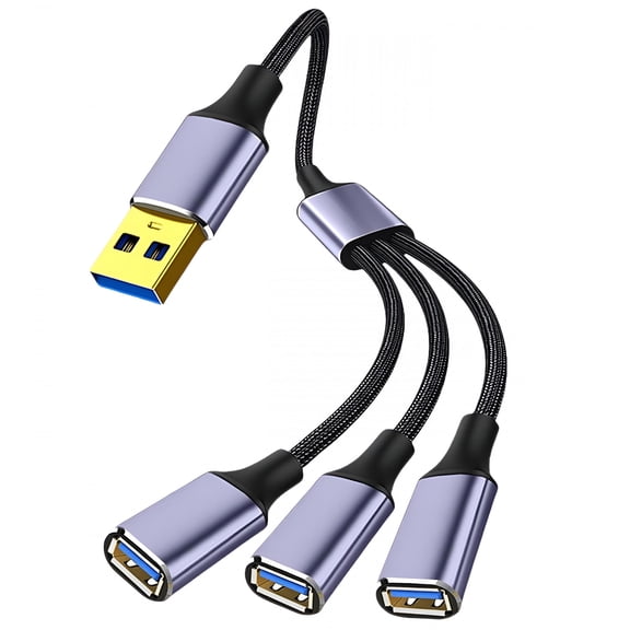 GJX USB Splitter Y Cable, 1 Male to 2 Female Extension Hub, Data and Power Transfer Adapter for Laptop, PC, Mac, Xbox Series X/S, PS5, Keyboard, Mouse, Charger