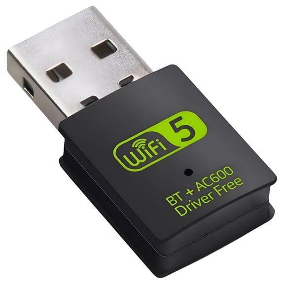 GJX USB WiFi Adapter 600Mbps Dual Band 2.4/5GHz Wireless Network Receiver, Mini Dongle for PC Laptop Desktop, Plug and Play for Gaming Streaming Browsing