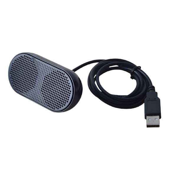 GJX USB Wired Computer Speakers with Microphone, 2.0 Stereo Desktop Soundbar for Laptop PC, Noise Cancelling Audio for Gaming Streaming Meetings, Compact Multimedia Player