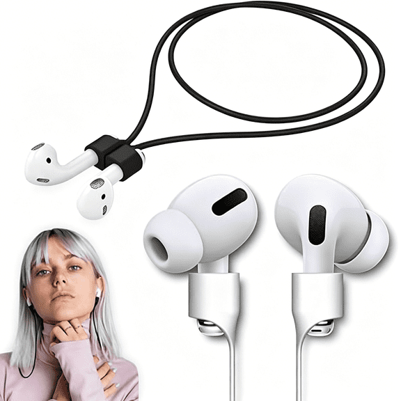 GJX Ultra Strong Magnetic Pro Strap Anti-Lost Cord Sports Lanyard Compatible with Airpods 3rd 2nd Generation Pro 3 2 1 (Black)