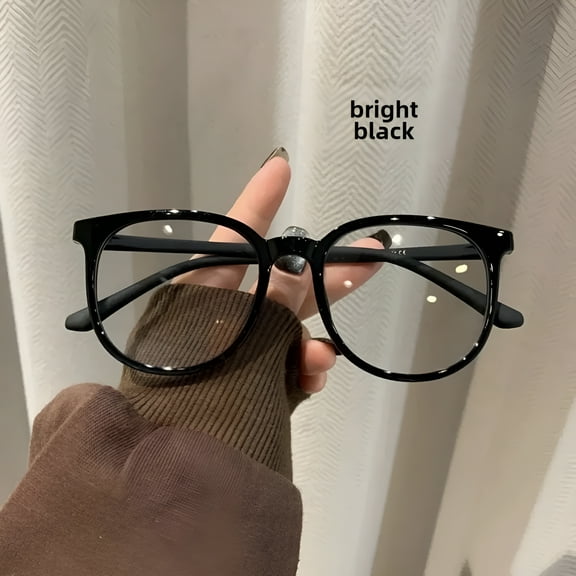 GJX Ultra light large frame plain face myopia glasses frame for women,non prescription high-definition anti blue light flat lens