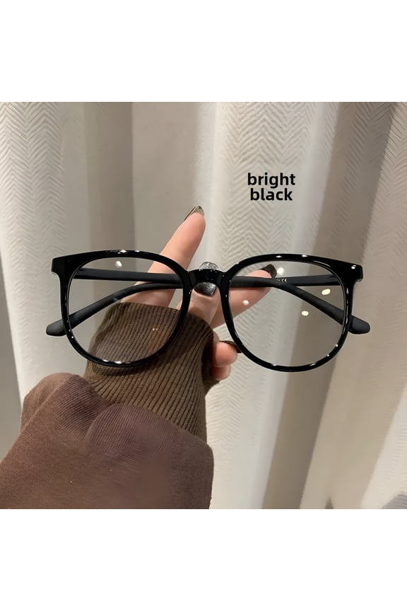 Ultra light large frame plain face myopia glasses frame for women,non prescription high-definition anti blue light flat lens
