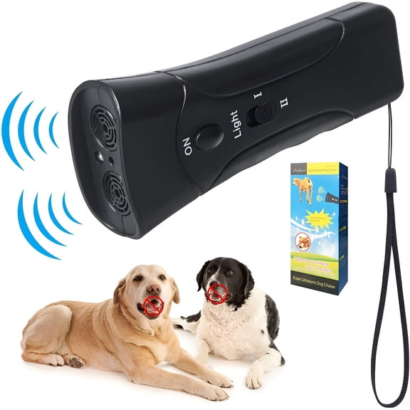GJX Ultrasonic Dog Barking Deterrent Device - Humane & Safe Anti-Bark Tool for All Breeds, Easy One-Click Control with Long Range, Ideal for Outdoor Training & Travel (Abs Material, 13.7X5.5 Cm)