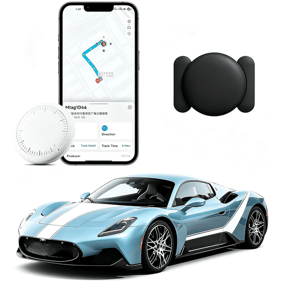 GJX Undetectable Gps Tracker for Vehicles Real-Time Location Tracking Device | Magnetic Hidden Gps Tracker for Vehicles No Monthly Fee/No Sim Card,Portable Gps Tracking Device(For Android and