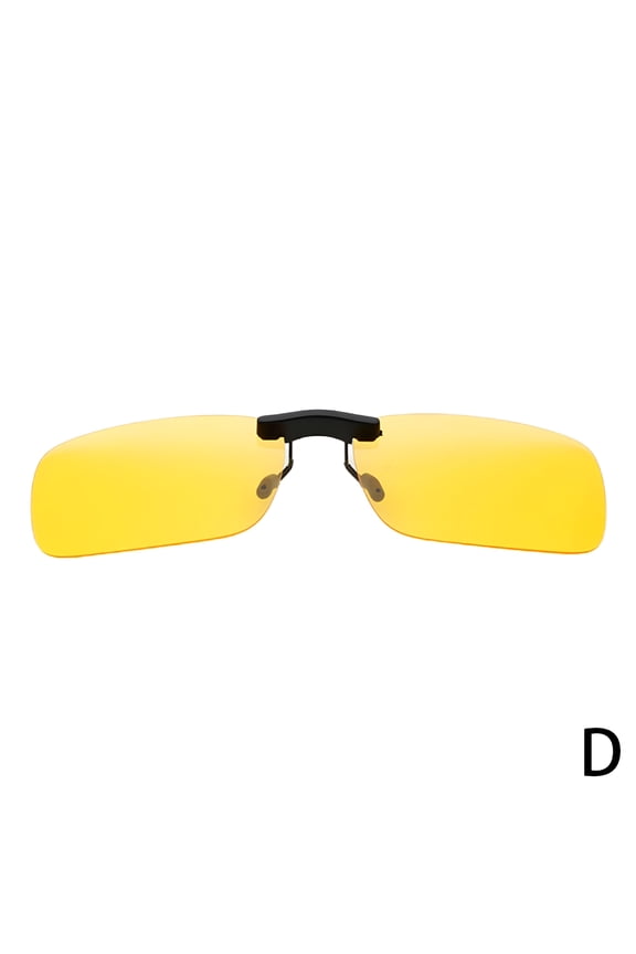 Unisex Yellow Polarized Clip On Sunglasses, Flip Up UV400 Glare Reducing Eyewear for Driving, Fishing, Sports, and Outdoor Activities
