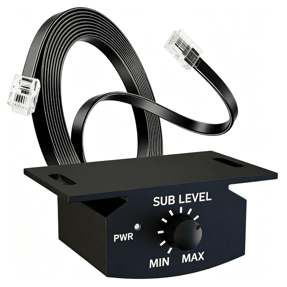 GJX Universal Bass Control Knob,13Ft Cable-6-Pin Car Sub Volume Controller,Fits Most Amps,Easy Install,Copper Core Wiring