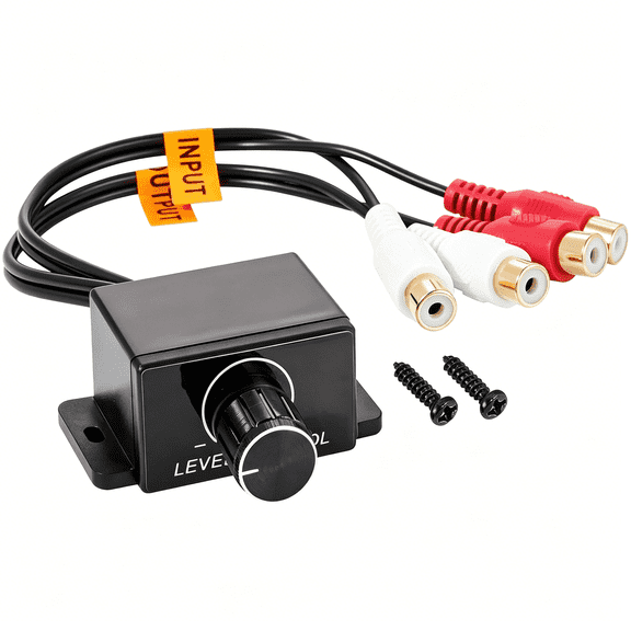 GJX Universal Car Amplifier RCA Level Controller, Car Audio Bass Control Knob, Sub Amp Volume Control Cable for Car, Motorcycle, Speakers, Home Theater