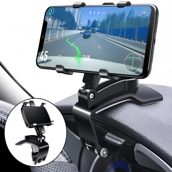 GJX Universal Car Phone Holder Mount 360 Degrees Rotation Dashboard Phone Holder [Upgrade Clip Never Fall] Car Phone Mount for iPhone, Samsung, Google