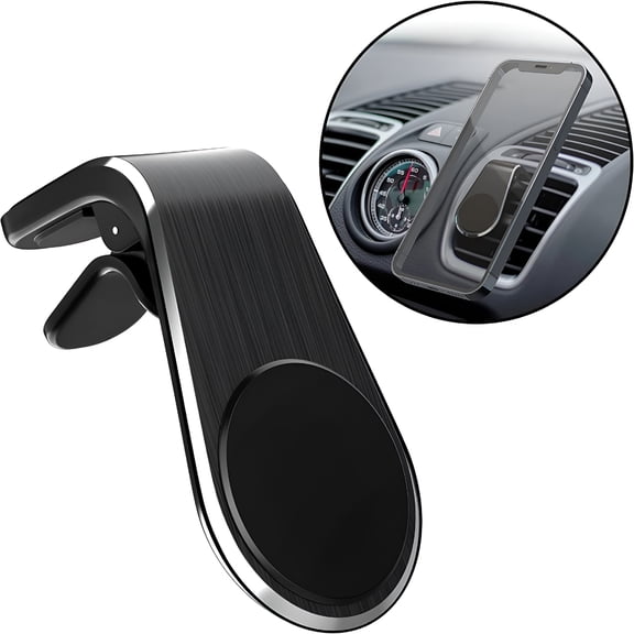 GJX Universal Magnetic Air Vent Car Cell Phone Holder Cellphone Dashboard Clip Magnet Mobile Phone Stand Mount for Automobile Dash; Iphone And Others Up to 7" Inch Display.