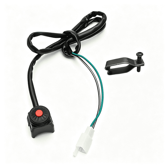 GJX Universal Motorbike Kill Switch,7/8"22Mm Kill Stop Switch Horn Button with Mounting Backplate,Mini Handlebar Switches Start Stop Round Button for Motorcycle Scooter Atv(1 Pcs)