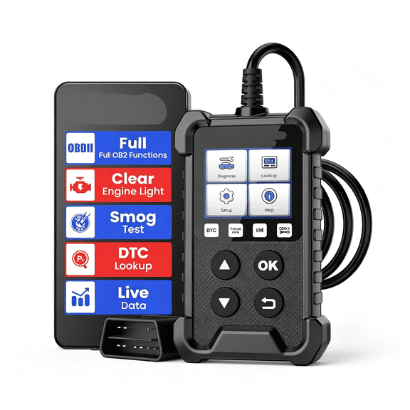 GJX Universal Obd2 Scanner,Check Engine Car Code Reader with Full Obd2 Functions,Vehicle Info/Mil/Evap/Freeze Frame/Dtc Library,Diagnostic Scan Tool for All Obd Ii & Eobd Cars After 1996