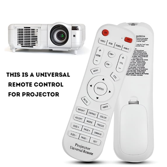 GJX Universal Projector Remote Control, White Universal Remote Control for Projector