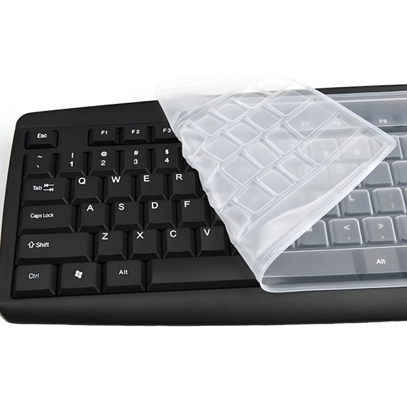 GJX Universal Silicone Keyboard Cover For Desktop Computers, Waterproof Dustproof Protector Film, Thin Skin Guard For Office Home Gaming, Easy Clean Keyboard Shield