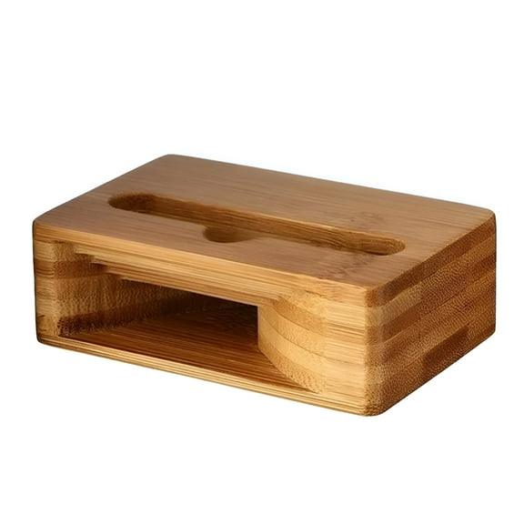 GJX Universal Wooden Phone Holder Stand With Natural Sound Amplifier, Passive Acoustic Dock For Cellphone, Retro Desk Accessory