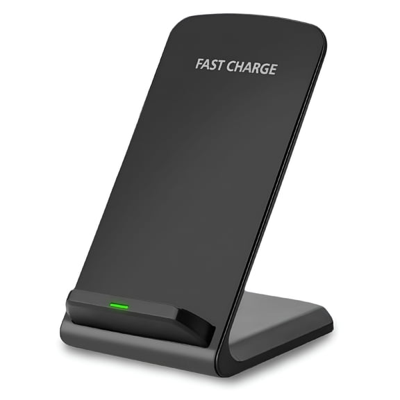 GJX Upgraded Fast Wireless Charger, Wireless Charging Stand Compatible Galaxy S20/S10/S9/S8/S7 Edge/Note 10+/9/8 & Qi Charger Compatible iPhone 11/11 Pro/11 Pro Max/XR/XS Max/XS/X/8/8 Plus - Black