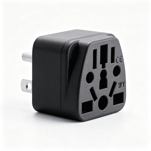 GJX Us Travel Plug Adapter, Eu,Au,Uk,Nz,Cn to Usa (Type B), Grounded 3 Prong Usa Wall Plug, Eu to Us Travel Adaptor Pin Converter, Power Outlet Charger (1-Pack)