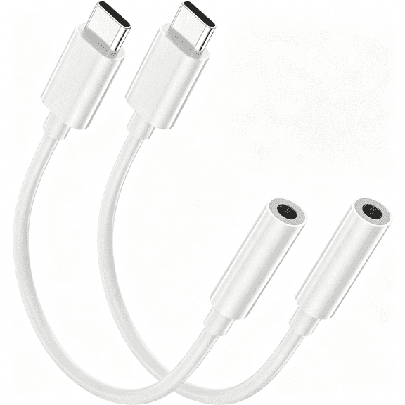 GJX Usb C to 3.5Mm Headphone Jack Adapter(2-Pack),Type C to 3.5Mm Headphone Adapter for Iphone 17/16/15 Pro/Max S25/S24/S23 Ultra,Ipad Pro,Macbook Ect