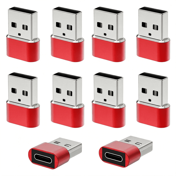 GJX Usb to C Adapter 10 Pack,Usbc Female a Male Car Charger,Type Converter for Iphone 17 16 16E Pro Max,15 14 13 12 Plus Watch Compatible Switch Galaxy S25