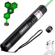 GJX Usb-C Rechargeable Green Laser Pointer - Advanced Long-Range Laser Pointer High Power with Star Cap for Astronomy Construction Presentations and Outdoor Adventures