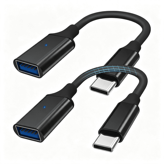 GJX Usb C to Usb 3.0 Adapter 2 Pack,Type C Male to Usb Female Otg Cable Thunderbolt to Usb Adapter Compatible for 16 15 Pro Maxipad Pro/Air 2023 2022 M1 M2 Galaxy S23 S22 Note 10