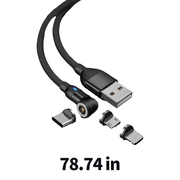 GJX Usb Cable,Comfortable Use 3 in 1 Charging Cable,Multi-Device Compatibility Strong Magnetism Multi Charging Cable,Black,Black