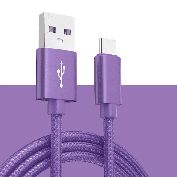 GJX USB Cable Super Fast Charging Android Charger Cable,Nylon Braided USB Type C Cable Micro USB Cable with Data Transfer Capability,Purple,3ft
