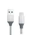 thumbnail image 1 of GJX Usb Cable,Stable Performance Micro Usb Cable,Tangle-Free Nylon Reinforced Usb Type C Cable,Silver and Grey,6Ft, 1 of 5