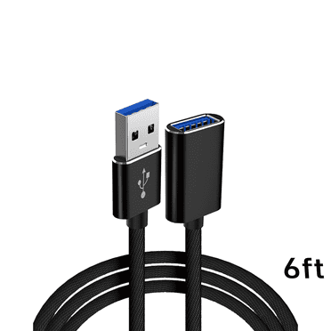 GJX USB Extension Cable,USB a Extension Cable with High-Speed Data Transfer,USB a Male to Female Cord USB Printer Cable,Black,6ft
