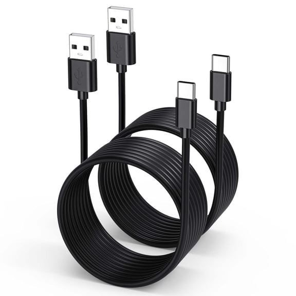 GJX Usb a to Usb C Cable 15Ft 2-Pack Controller Charger Cord for Controller,Xboxcontroller Controller,Extra Long Usb C Charging Cable Black for Xboxseriesx/S