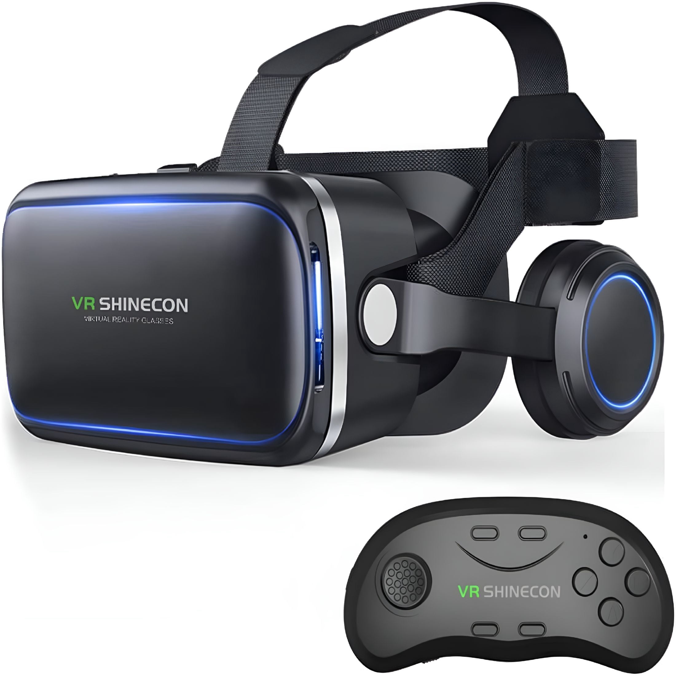GJX VR Headset with Remote Controller, HD 3D VR Glasses Virtual Reality ...