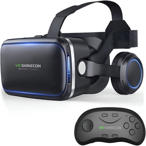 GJX VR Headset with Remote Controller, HD 3D VR Glasses Virtual Reality Headset for VR Games & 3D Movies, VR Headset for iPhone/Android phone Compatible 4.7-6 inch