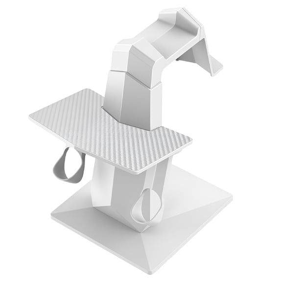GJX VR Stand Accessories for Quest 3/Quest 2, Headset Display Holder and Controller Mount Station, with Stable Base, White