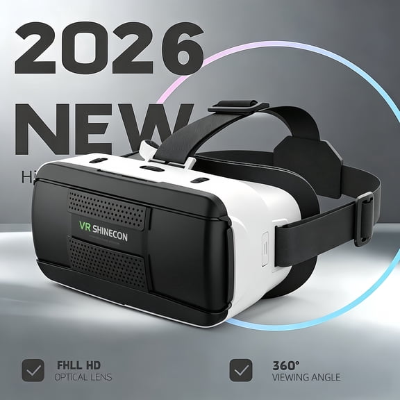 GJX Virtual Reality Headset with 4K HD Lenses, Smartphone VR Glasses for 4.5-7" Phones, Adjustable Focus for Nearsighted Users, Ergonomic Game System