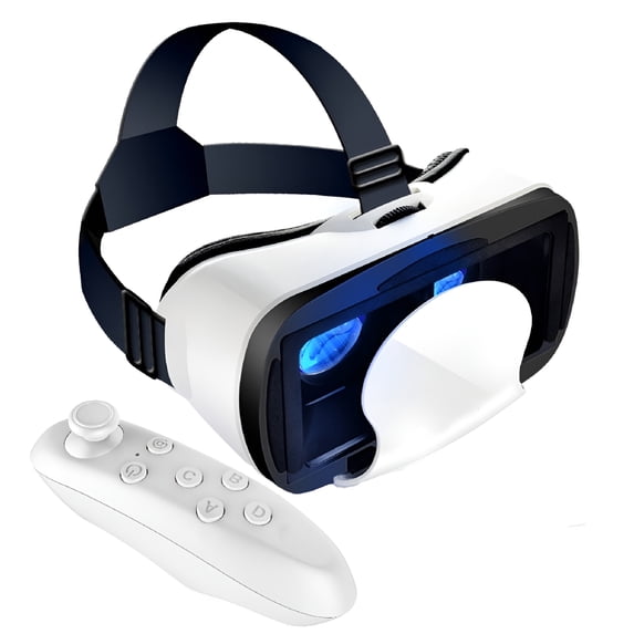 GJX Virtual Reality VR Headset with Game Controller, Adjustable
