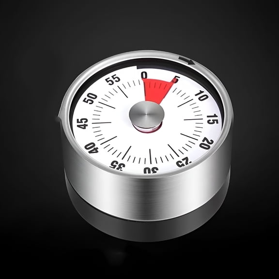 GJX Visual Kitchen Timer for Cooking and Kids with Loud Alarm,Classroom Timers for Desk,No Batteries Required,Mechanical Desk Timer,Magnetic Egg Timer for Study,Chef Clock,Stainless Steel,Countdown