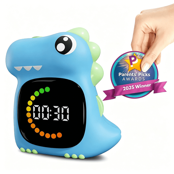 GJX Visual Timer for Kids Light Blue Dinasuor Kids Timer Visual Led Rechargeable Toddler Timer Visual Countdown for Classroom Home Studing Playing