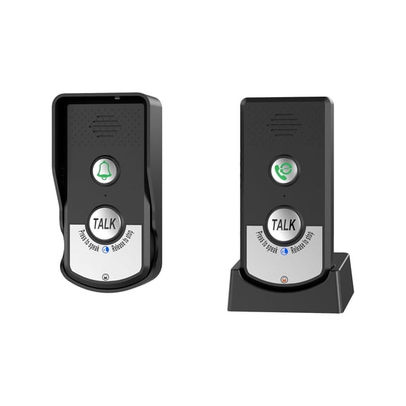 GJX Voice Intercom Doorbell Wireless, 1-8 Floors Two-Way, Long Standby 1000m Black, Door Bell Intercom System