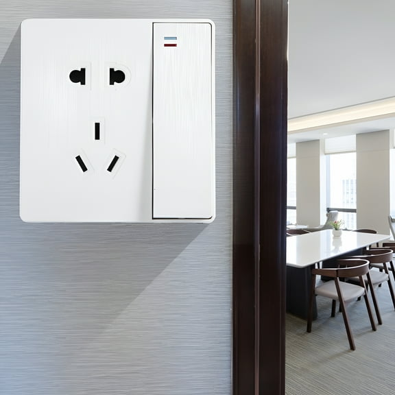 GJX Wall Mounted Wall Socket Outlet with Switch for Home Bedroom Bathroom Plug 220V 6