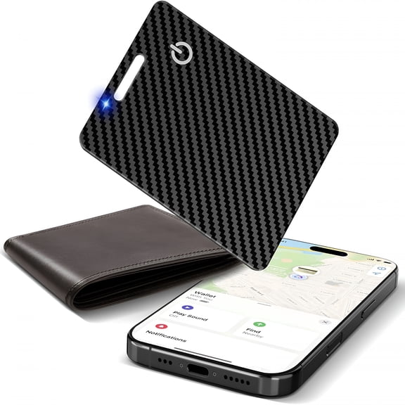 GJX Wallet Tracker Card(Ios Only),Rechargeable Bluetooth Smart Tracking Compatible Anti Tracker for Men Women Slim Item Locator for Purse Passport Key Luggage Tag