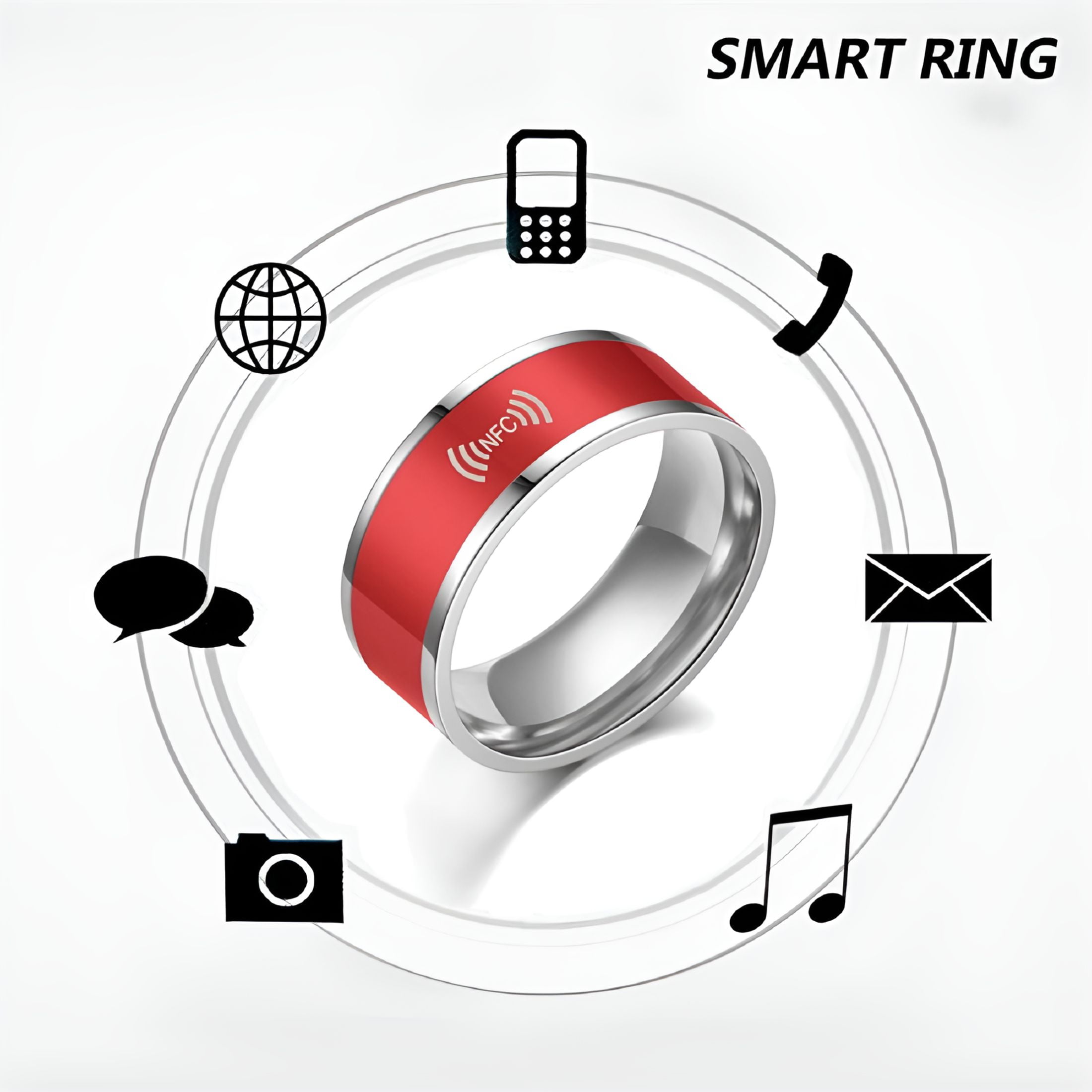 GJX Waterproof Android Phone Equipment Technology Intelligent Smart NFC Finger Ring Wearable Connect